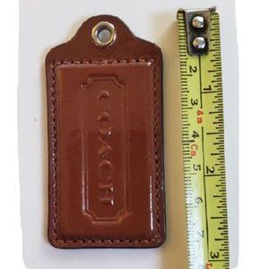 Large/XL size Coach hang tag Genuine Patent Leather milk chocolate brown